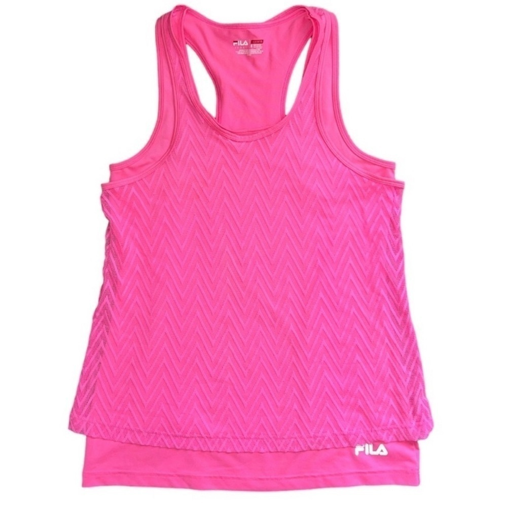 Fila Sport Live in Motion Women’s Double Layer Pink Racerback Fitness Tank Large